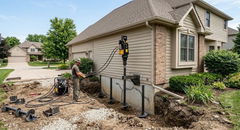 Helical Pile Installation in Reidsville, NC